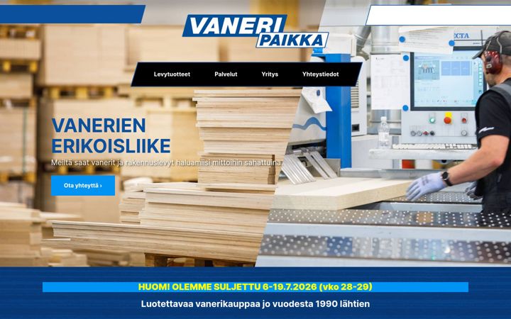 Screenshot of vaneripaikka.fi