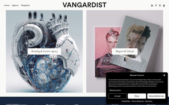 Snimka zaslona za vangardist.com