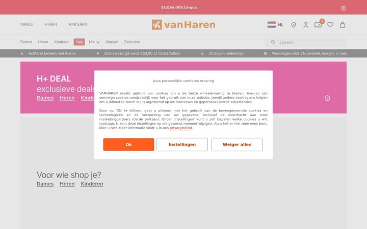 Screenshot of vanharen.nl