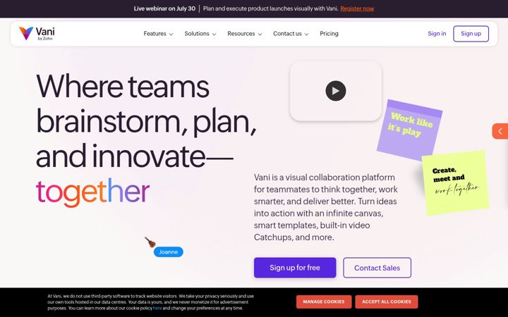 Screenshot of vanihq.com