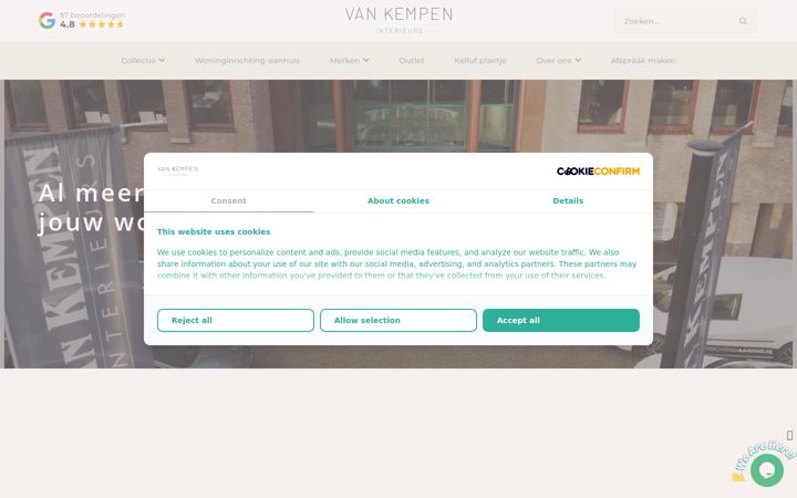 Screenshot of vankempeninterieurs.nl