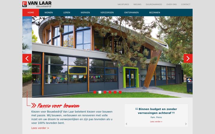 Posnetek zaslona vanlaar.nl