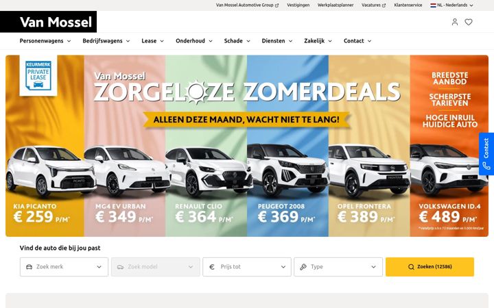 Screenshot of vanmossel.nl
