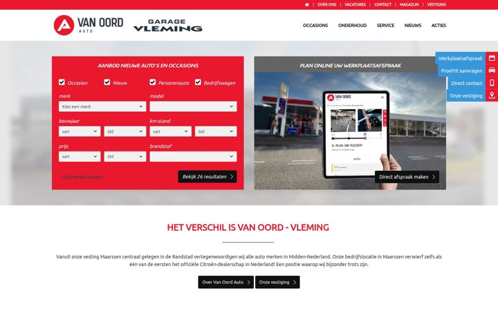 Skjermbilde av vanoordauto.nl
