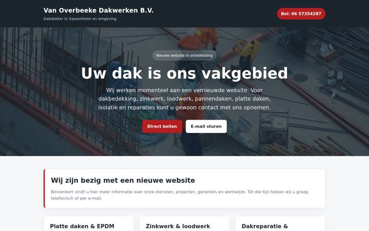 Screenshot von vanoverbeekedakwerken.nl