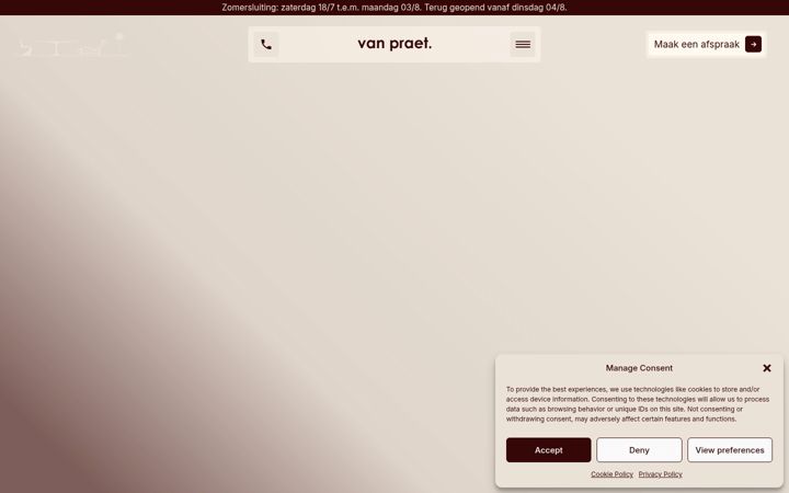 Screenshot of vanpraet.be
