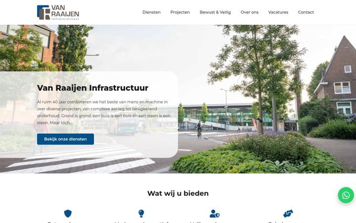 Skærmbillede af vanraaijeninfra.nl