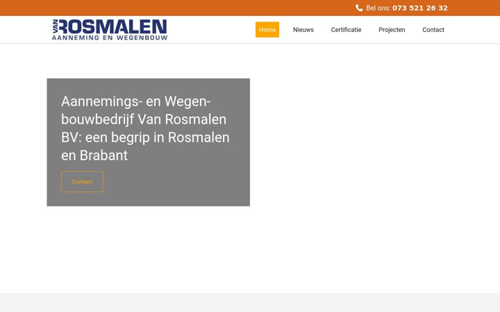 Ekraanipilt saidist vanrosmalenbv.nl