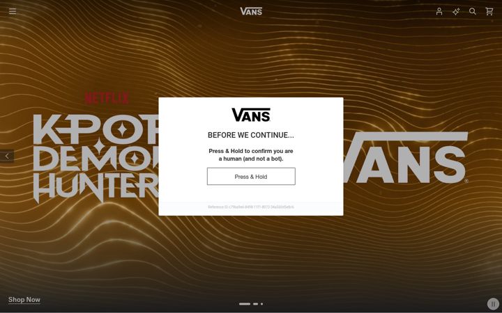 Screenshot of vans.eu