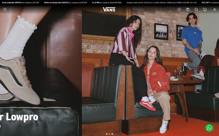 Screenshot of vans.mx