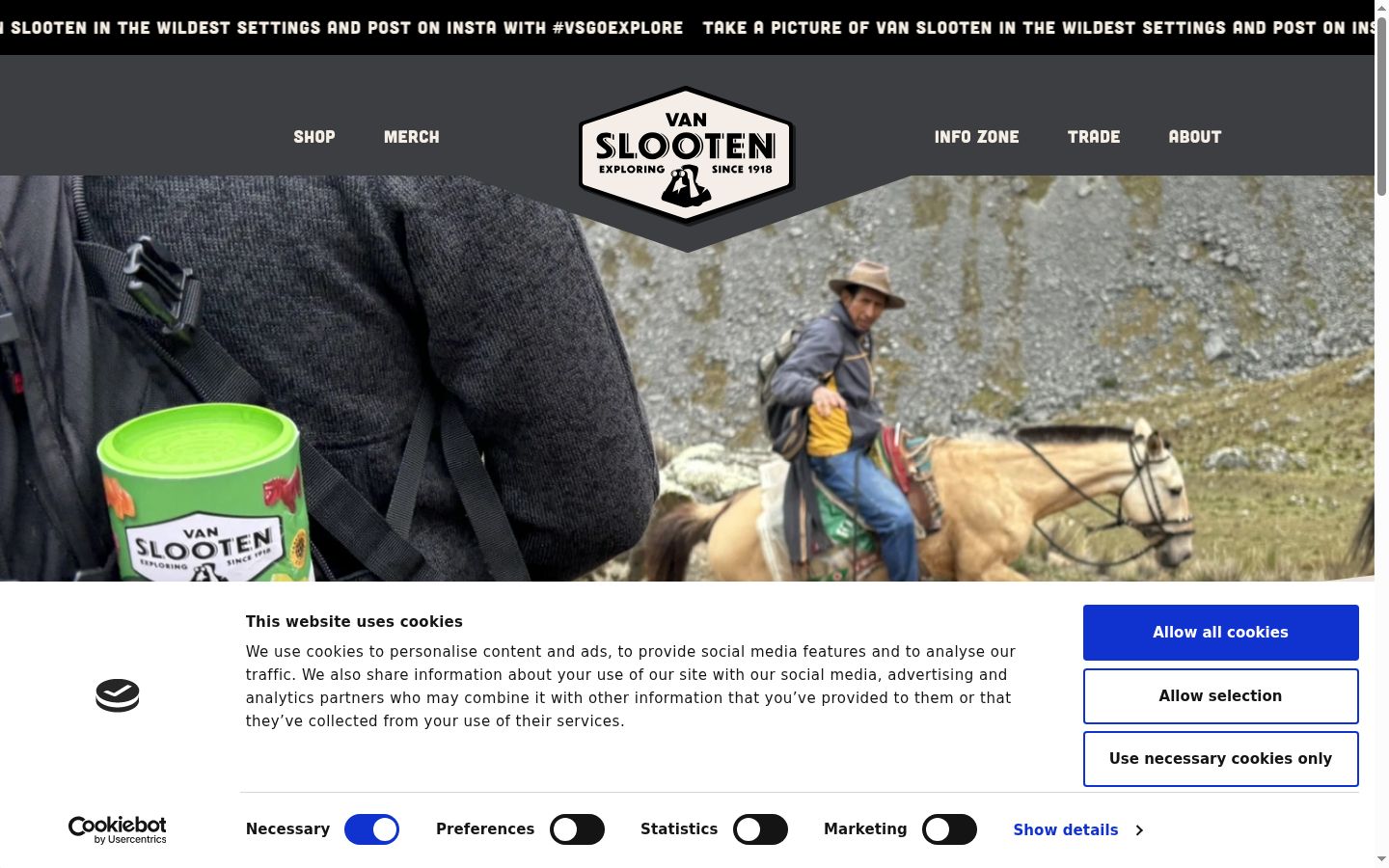 Screenshot del banner di consenso mostrato prima di qualsiasi interazione