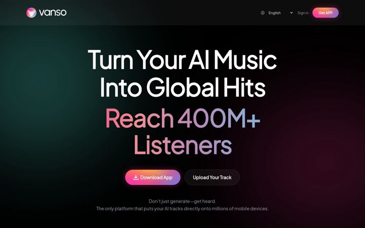 Skjermbilde av vansound.com