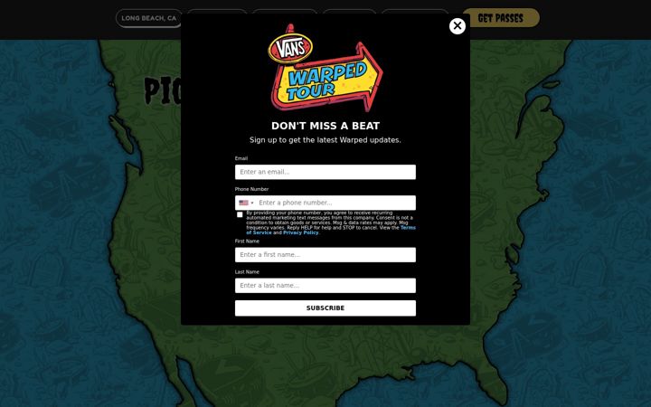 Screenshot of vanswarpedtour.com