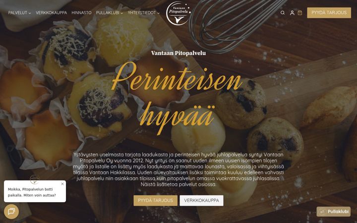 Skærmbillede af vantaanpitopalvelu.fi