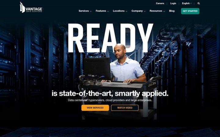 Screenshot von vantage-dc.com