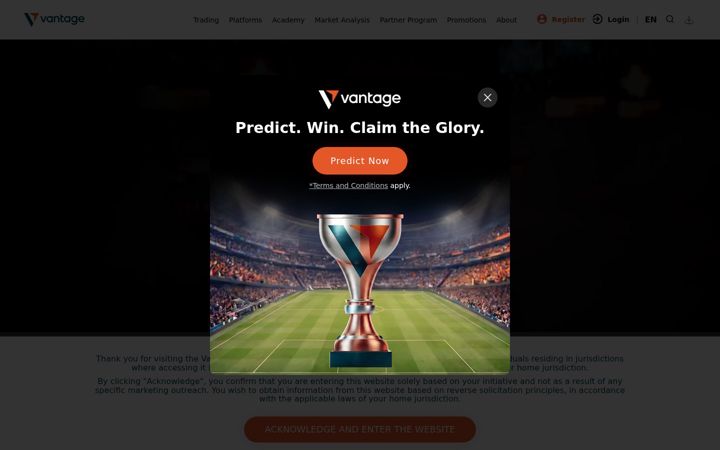 Screenshot of vantagemarkets.com