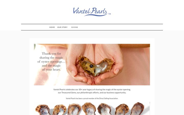 Screenshot of vantelpearls.com