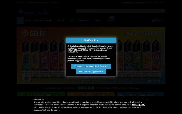 Screenshot of vapeitalia.it