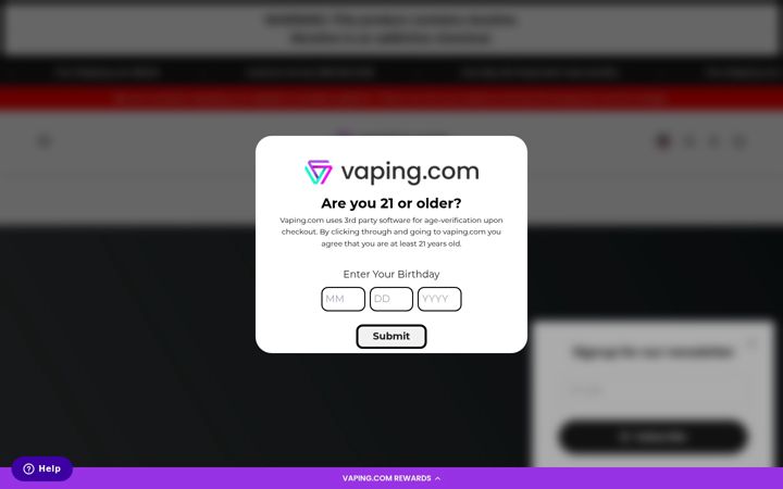 Screenshot of vaping.com