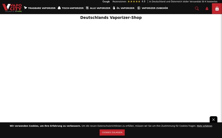 Skærmbillede af vapo-city.de