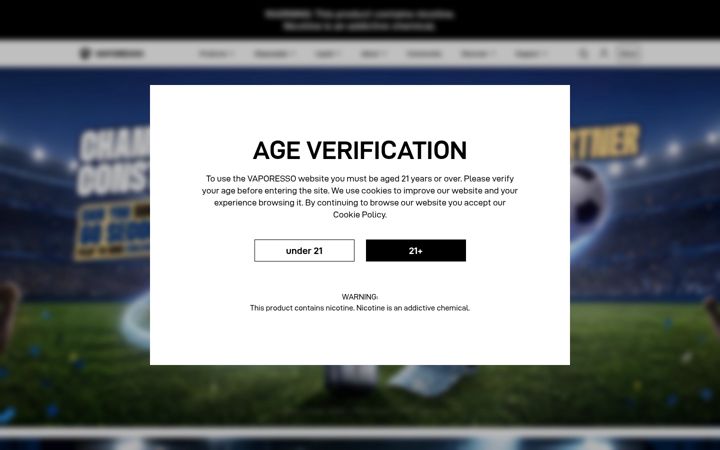 Screenshot of vaporesso.com