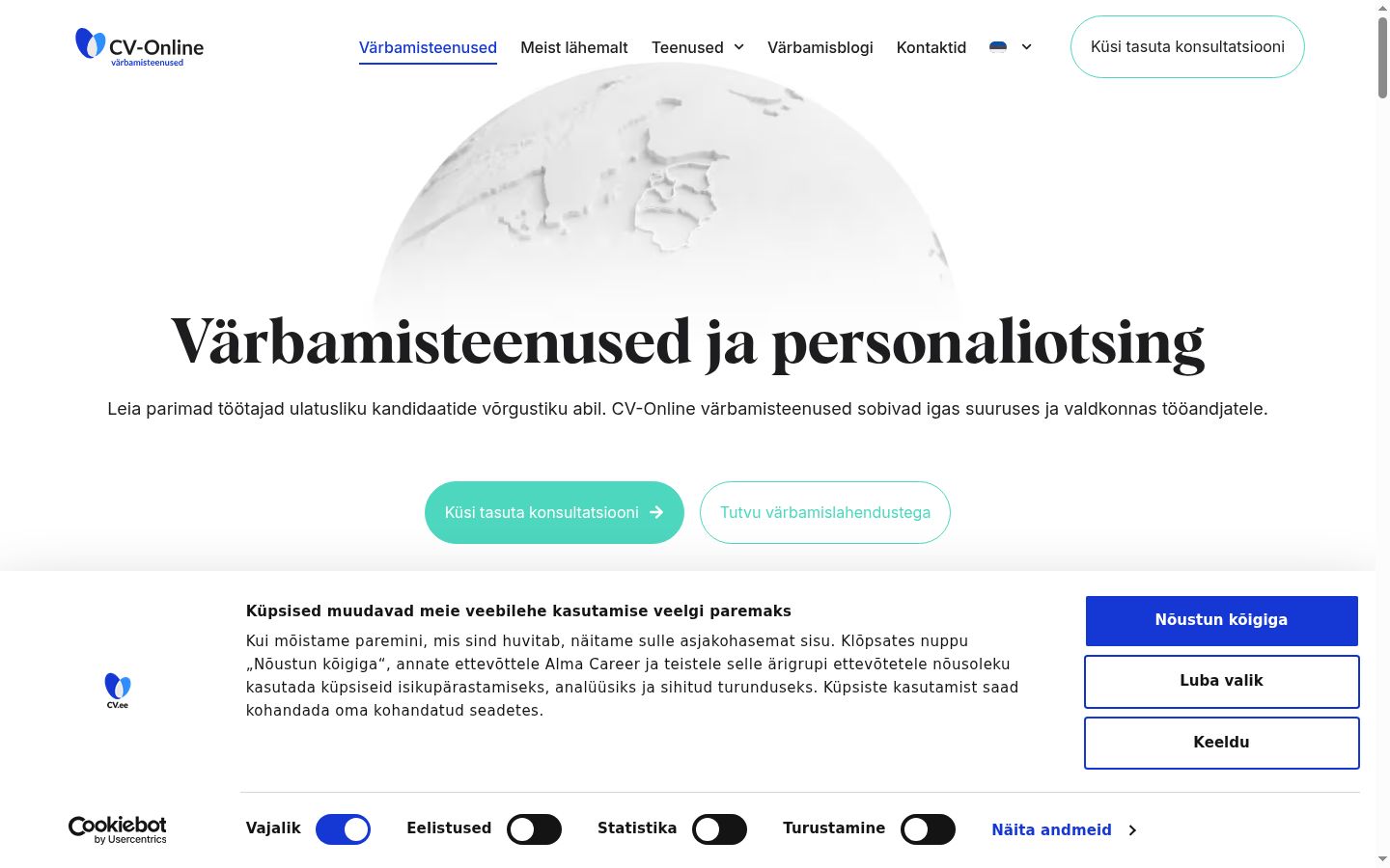 Screenshot tal-banner tal-kunsens muri qabel kwalunkwe interazzjoni