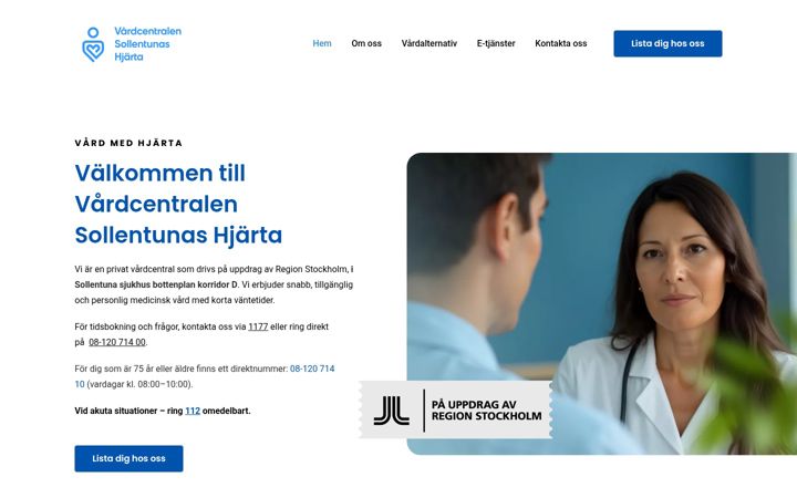 Zrzut ekranu vardcentralensollentunashjarta.se
