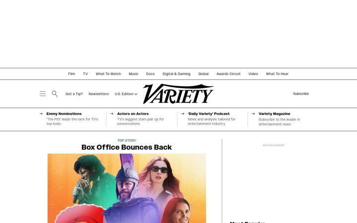 Snímek obrazovky variety.com