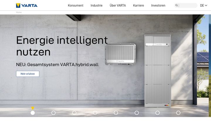 Screenshot of varta-ag.com