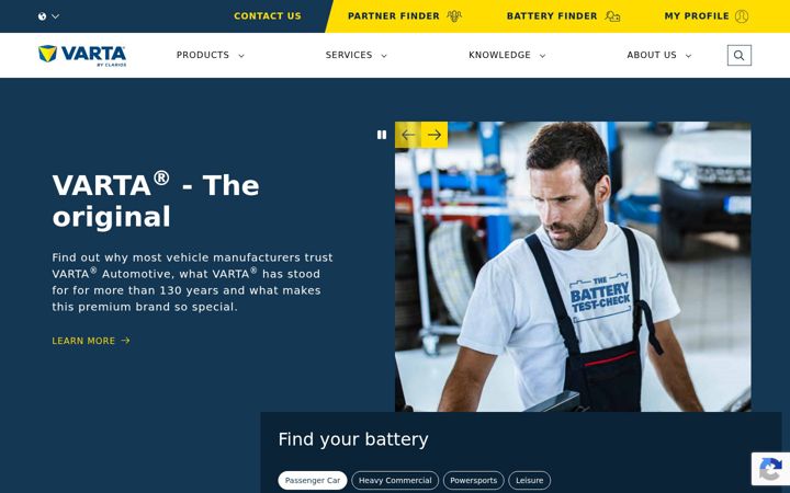 Screenshot of varta-automotive.com