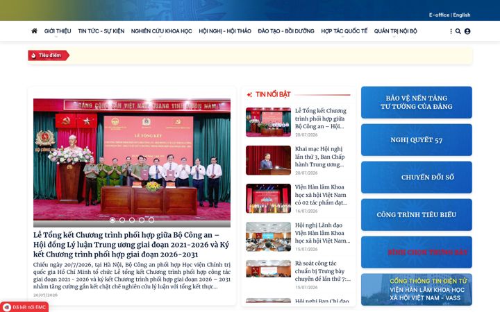 Screenshot of vass.gov.vn