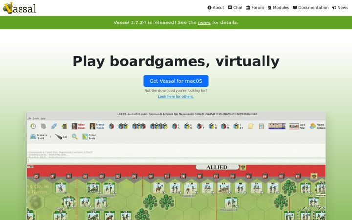 Screenshot of vassalengine.org