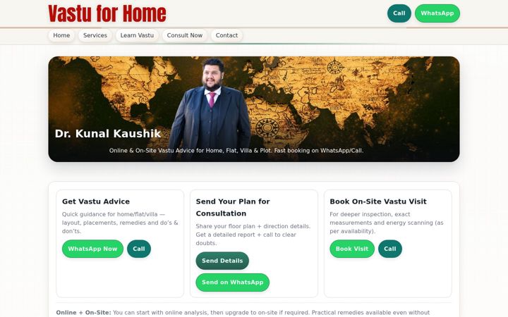Screenshot of vastuforhome.com