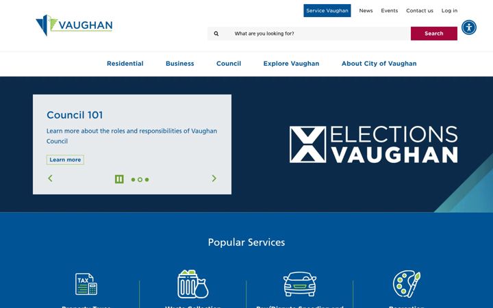 Screenshot of vaughan.ca