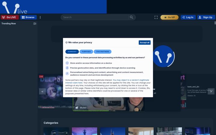 Screenshot of vaughn.live