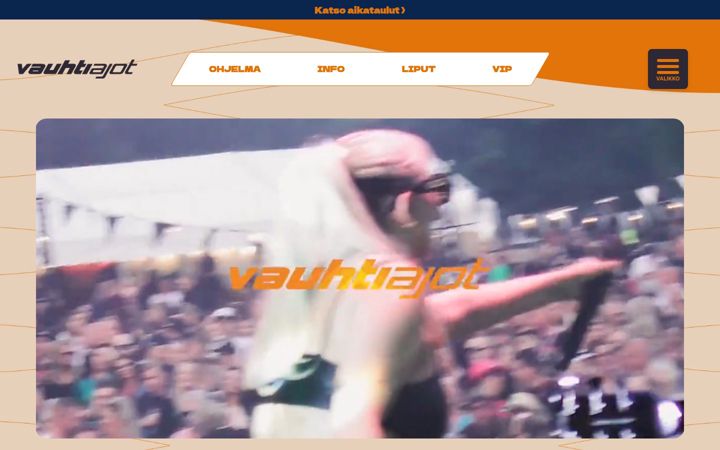 Screenshot of vauhtiajot.fi