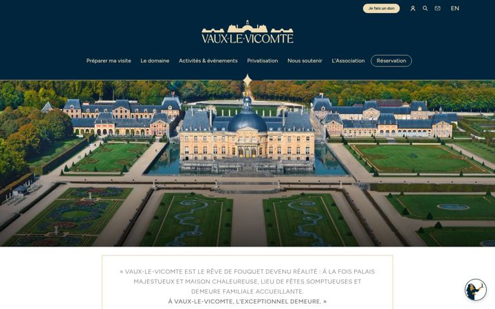 Screenshot of vaux-le-vicomte.com