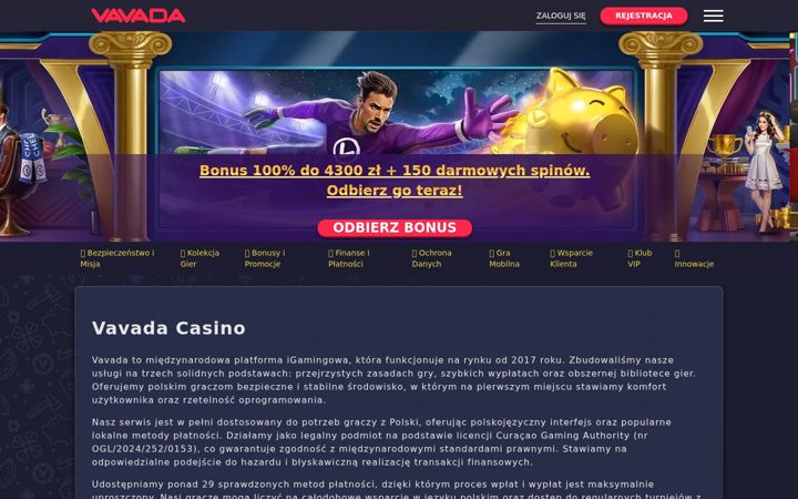 Screenshot of vavada.net.pl