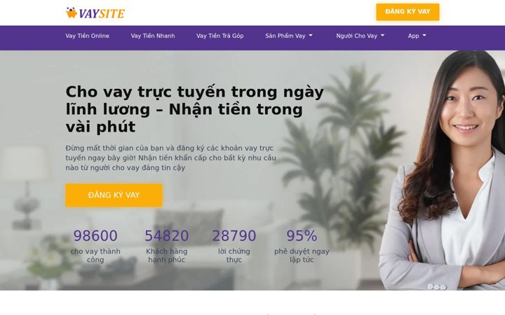 Screenshot of vaytiiennhanh.com
