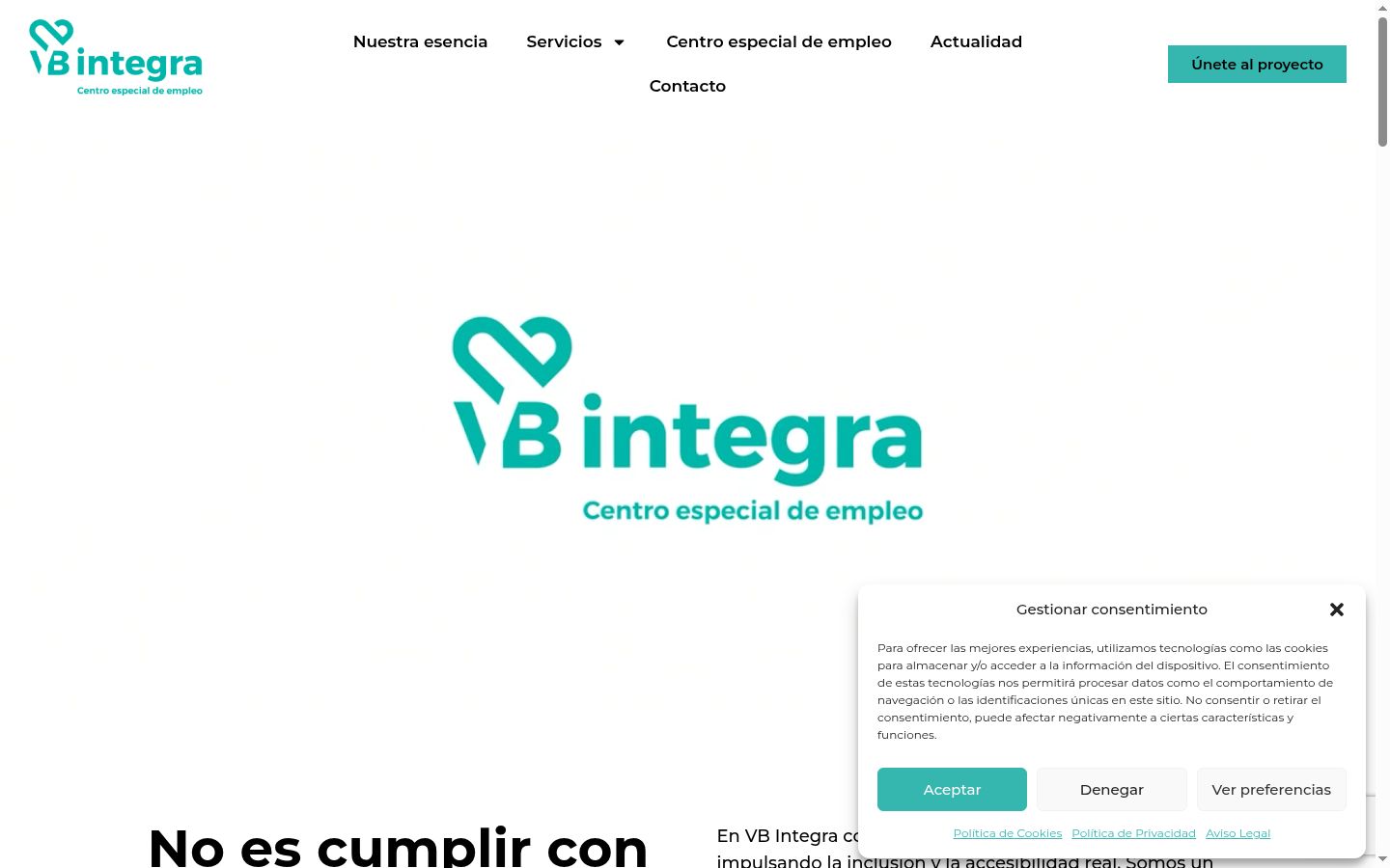 Screenshot of the consent banner shown before any interaction