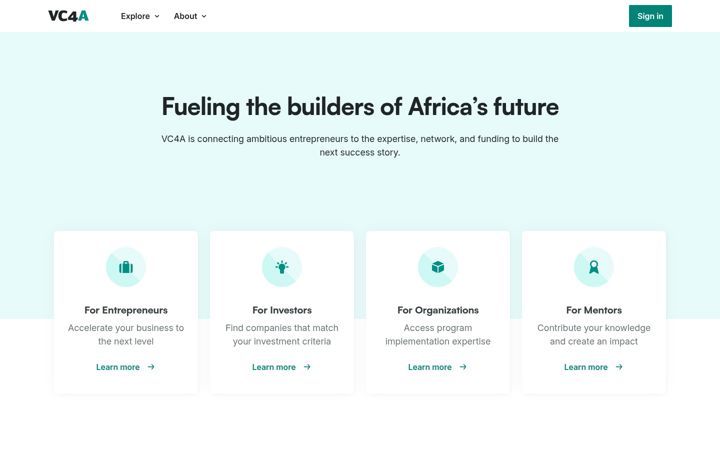 Screenshot of vc4a.com