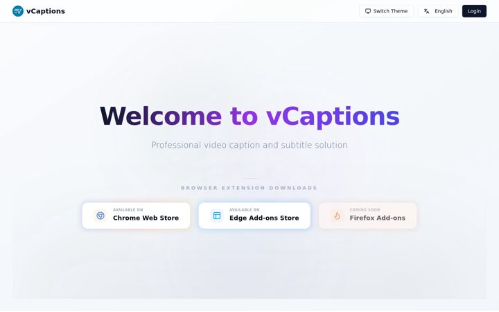 Screenshot of vcaptions.com