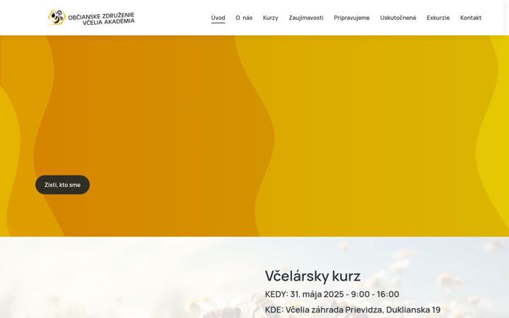 Snimka zaslona za vceliaakademia.sk