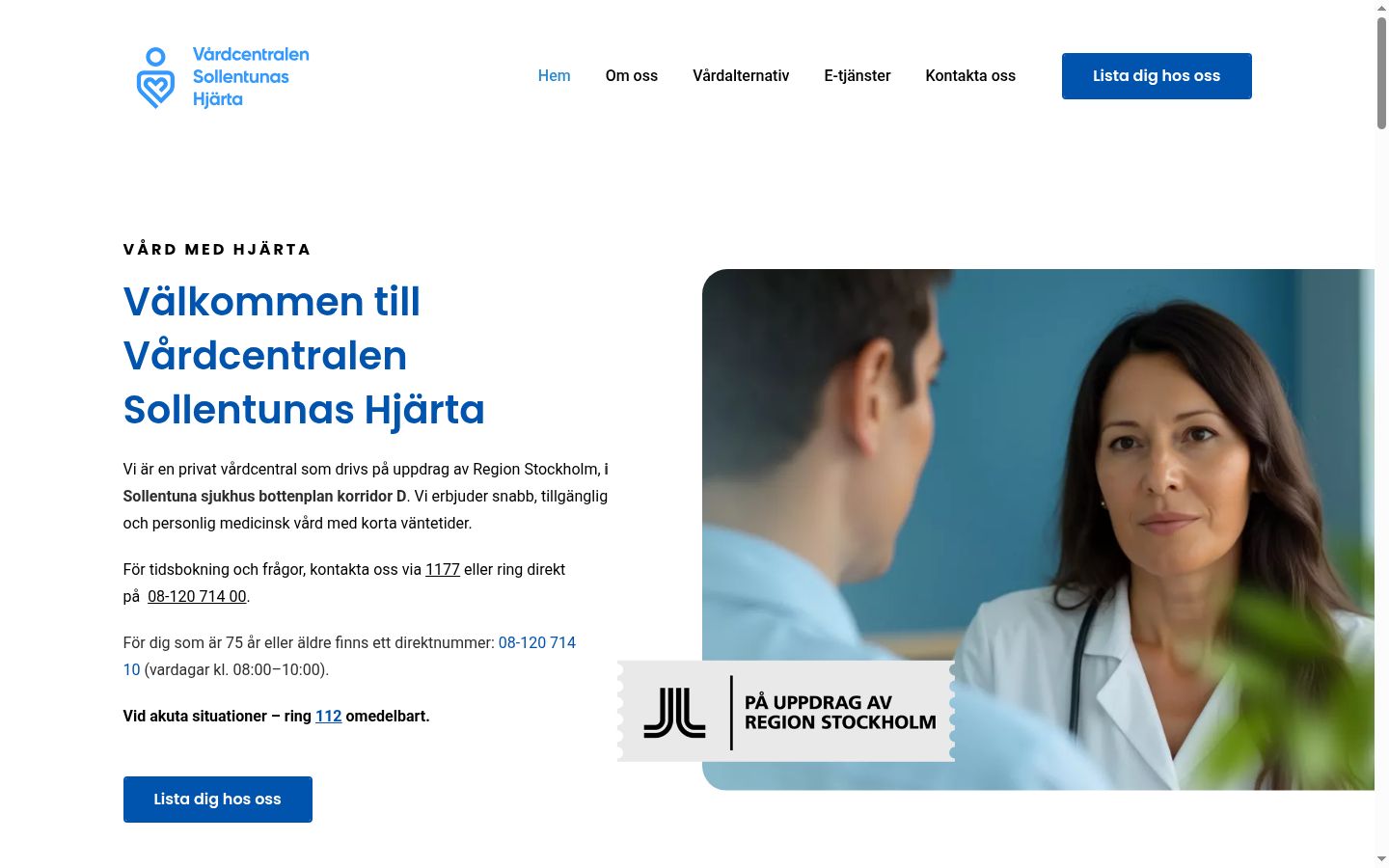 Skärmbild av samtyckesbannern som visades före någon interaktion