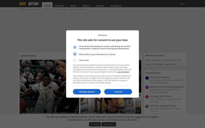 Screenshot of vcuramnation.com