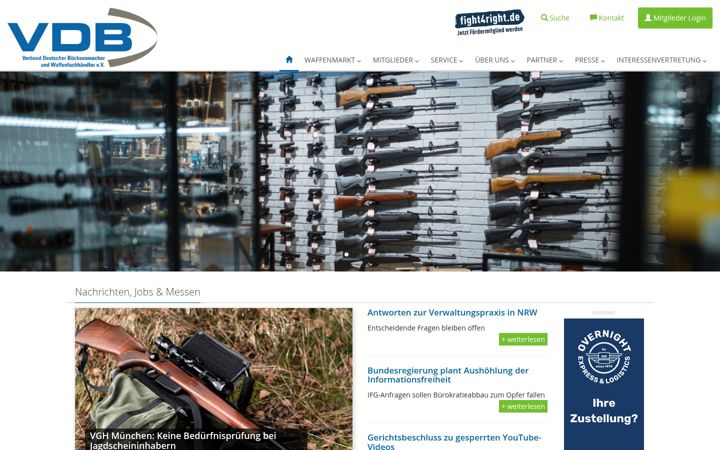 Screenshot of vdb-waffen.de