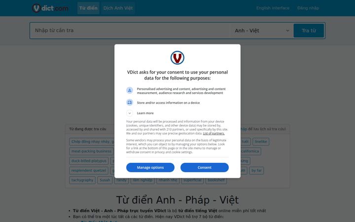 Képernyőkép: vdict.com