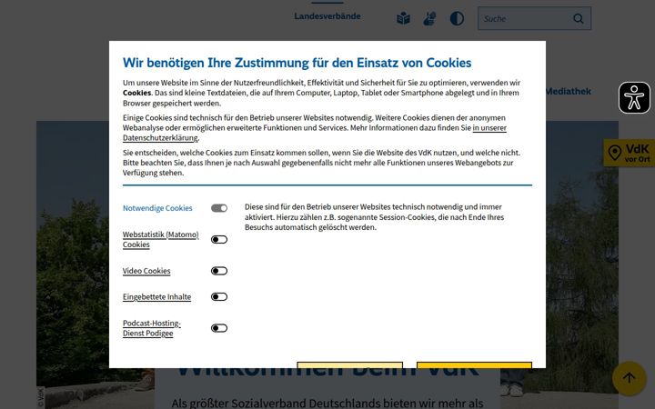 Screenshot of vdk.de