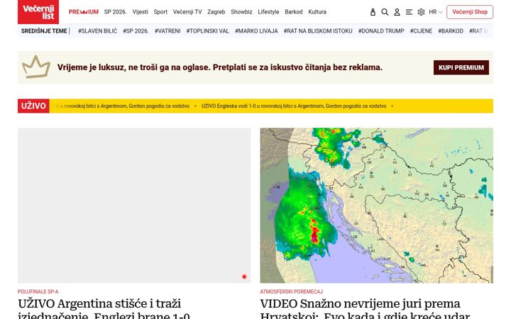 Captura de pantalla de vecernji.hr