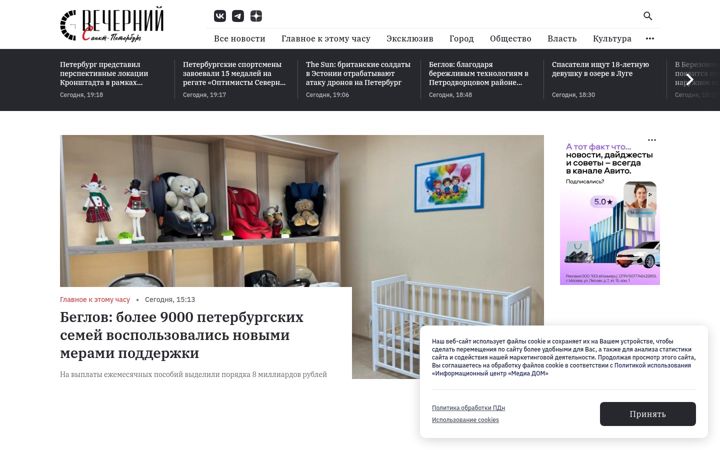 Screenshot of vecherka-spb.ru